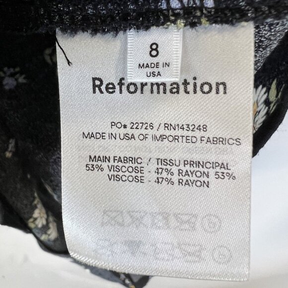 Reformation Black Floral Janine Daisy Dress $178 - Picture 12 of 13